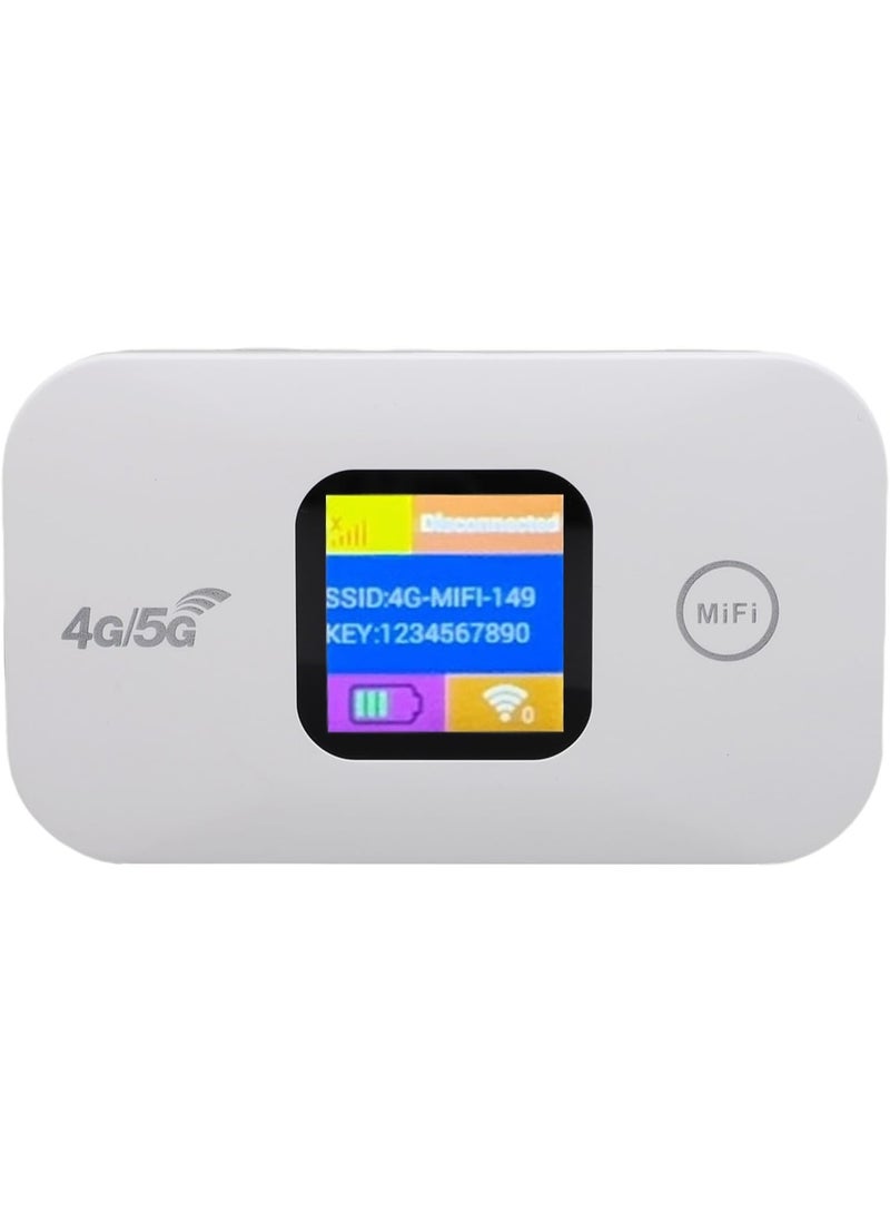 Salab Portable 4G 5G WiFi Mobile Router with SIM Slot, Travel WiFi with LED Display, Up to 300Mbps, 10 Connected Devices, Cat4 Lte MiFi Hotspot, 3000mAh Battery - Image 1
